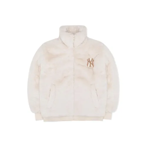 Mlb Base Logo Нью-Йорк Янкис Бархат Feel Куртка Женские Крем