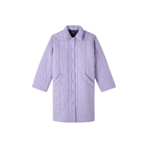 A.P.C Хлопковый пуховик женский сиреневого цвета