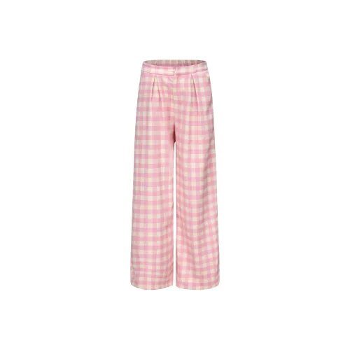 A11·N22 Розовая клетка Женские Повседневные брюки