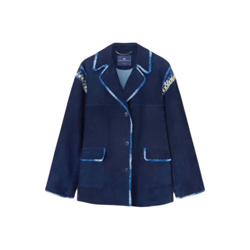 ERMANNO SCERVINO Синие Женские Кожаные Куртки