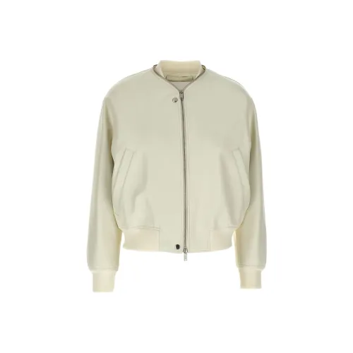 JIL SANDER SS25 Кожа Куртка Женская Белая