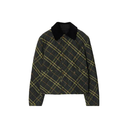 Burberry Хлопковый пуховик женский зеленый