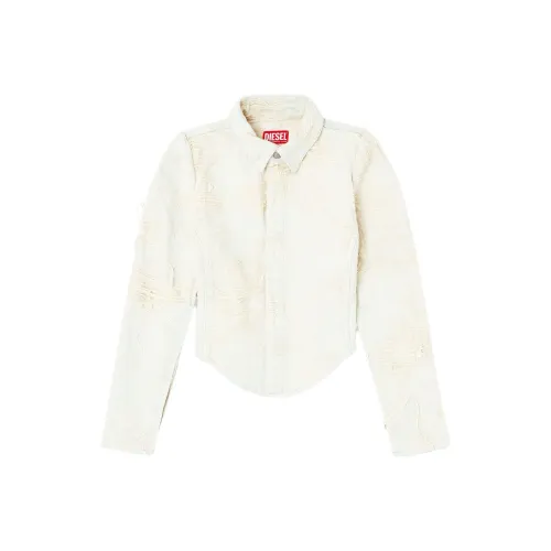 DIESEL Экрю Женские Джинсовые Куртки