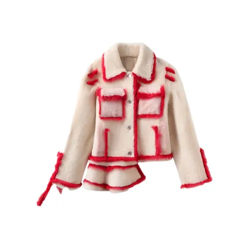 MINNANHUI Вельвет Feel Пальто Женское Айвори