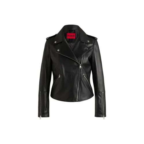 Hugo Boss Кожа Куртка Женская Черная