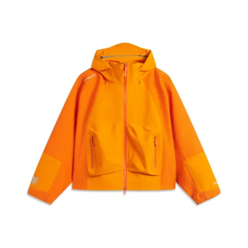 Подкладка ветрозащитная водоотталкивающая и дождезащитная твердая оболочка ветровка женский закатный оранжевый