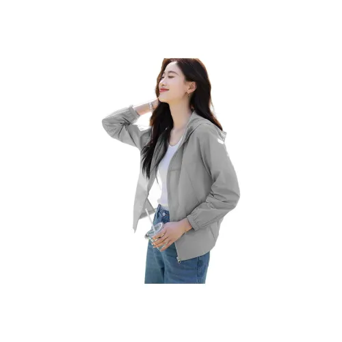 Mo Han Yi Mei Укороченная куртка женские светло-серый