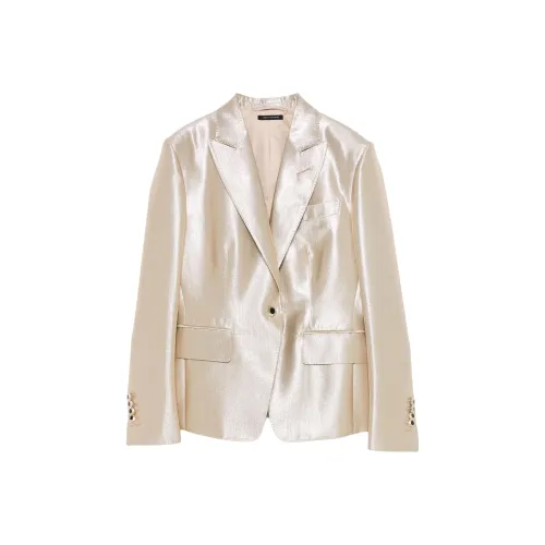 TF SS25 Бизнес Костюм Пальто Женские Золото