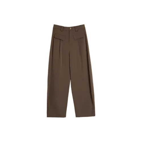 ELLE Повседневные брюки женские темно-коричневый