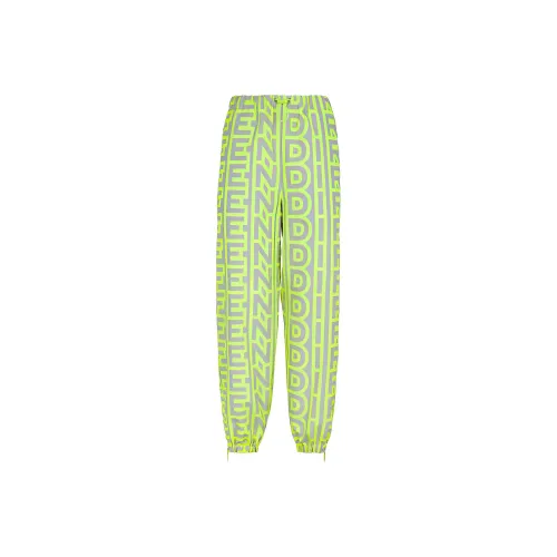 FENDI Неоновый зеленый Женские Повседневные Брюки