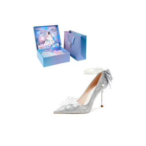 WUGUNIANG Высокие каблуки Женские Звездный серебристый