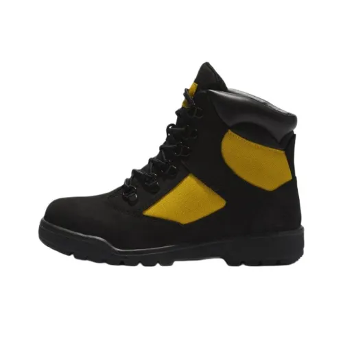 TIMBERLAND Классические ботинки 6 дюймов для детей, черный/желтый, школьный возраст