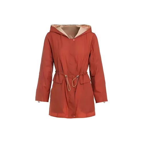 QIAOWANNI Тренчкот Женский Кленовый Апельсин Сливовый Бежевый