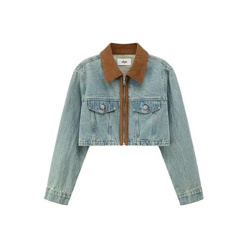 CHUU Светло-синий деним Женское короткое пальто
