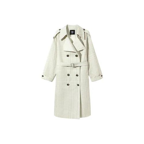 Ouyang Тренчкот Женские Записка Полосы
