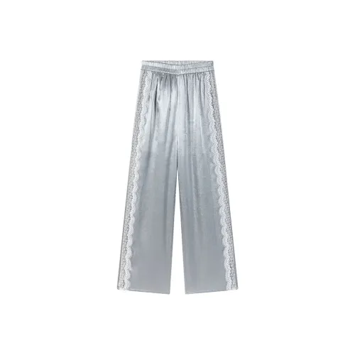 CARIEDO Повседневные брюки Женские Серебристый Снег Трава