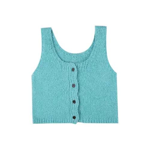 Geyini Жилет Женские Павлин Синий