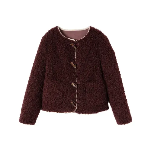 XIANGYING Бархат Feel Пальто Женское Анкора Красный