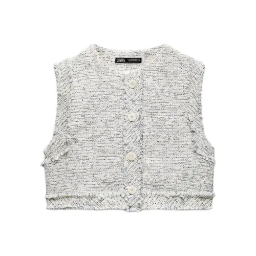 ZARA Жилет Женские Телесный Морской Синий