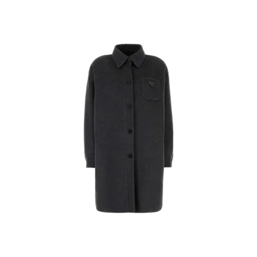 PRADA Серое Женское Пальто