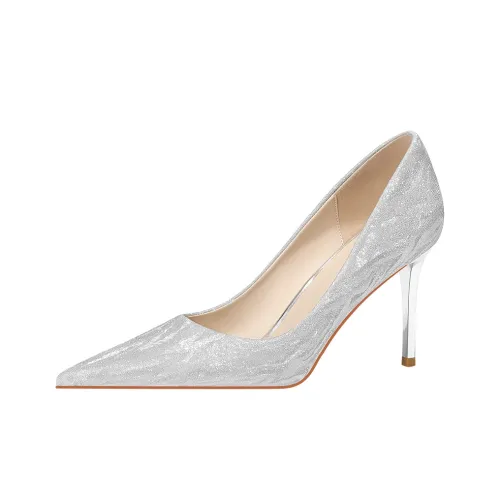 Lan Miao Узкий каблук Высокие каблуки Женские Серебряные