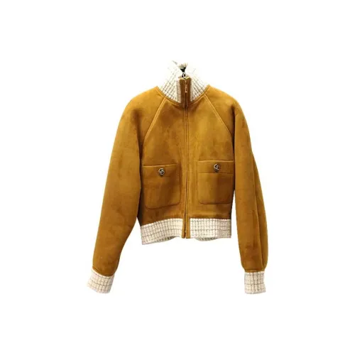 CHANEL Кожа Куртка Женская Коричневая