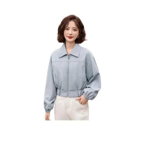 Yi Mengyuan Кожа Куртка Пальто Женские