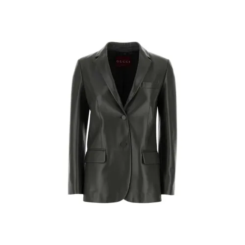 GUCCI SS24 Кожа Куртка Женская Черная