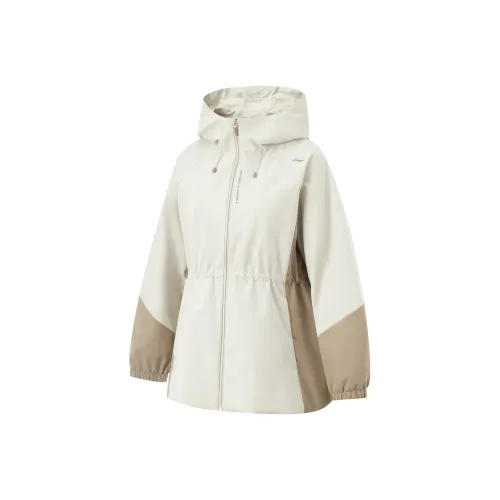 LINING Comprehensive Training Collection Fitness Collection Тренчкот Женский Серебряный Береза Серый Кофейный Пена Умбра