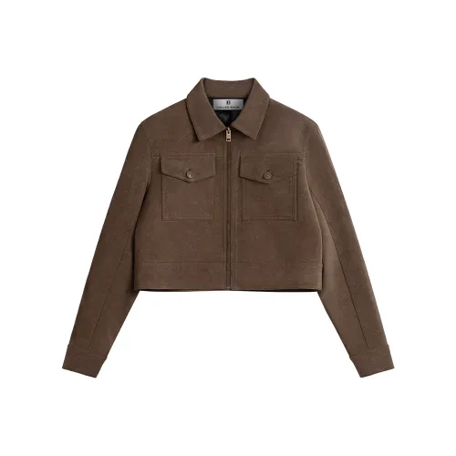 CALLED BACK Укороченная куртка женская коричневого цвета