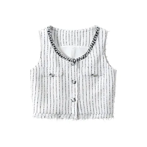 SHUXI Жилет Женские Mature Элегантный Белый