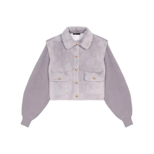 Maje Вельвет Feel Пальто Женское Серое