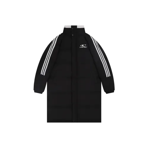 PAZZO Модный Свободный крой Универсальный Полосы Длинный Хлопковый пуховик Унисекс