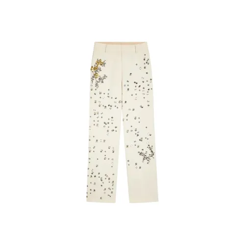 DRIES VAN NOTEN Сливочный Женские Повседневные Брюки