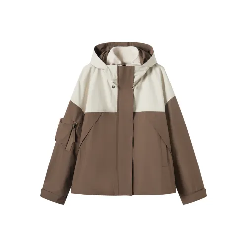 DIALOGUE Белый кофейный Многоцветный Женские Парки