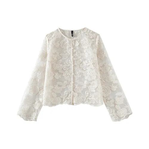 OUNIXUE Cropped Coat Women's Apricot OUNIXUE Укороченное пальто женское абрикосовое