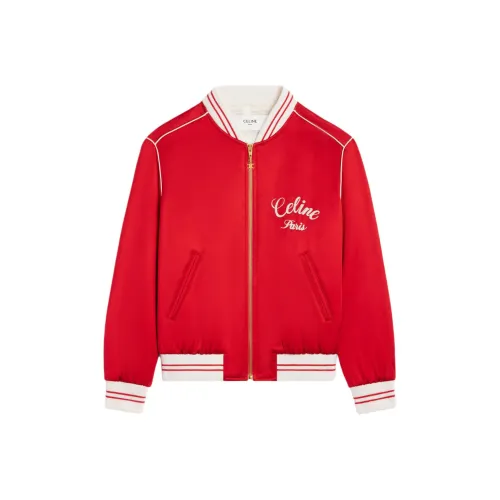 CELINE SS24 Бейсбольная куртка Женские Imperial Red