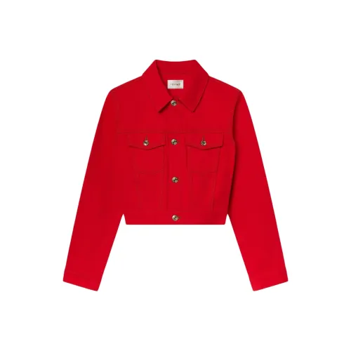 Рамка Красный Женские Джинсовые Куртки