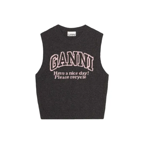 GANNI Фантомно-черные Женские Жилеты