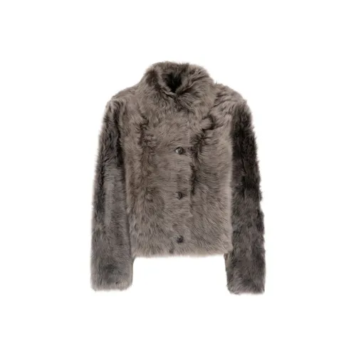 Yves Salomon FW24 Вельвет Feel Пальто Женское Светло-Коричневый