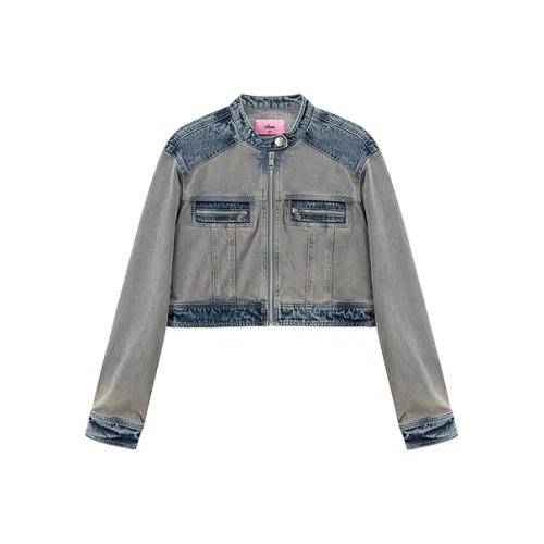 CHUU Cropped Jacket Женская Светлый Деним
