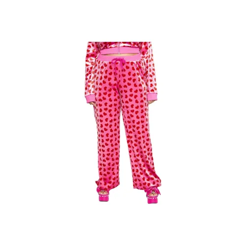 Dolls Kill Sugar Thrillz Плюс Loyal Maneater Велюр Track Pants Повседневные брюки Женские Розовый Розовый