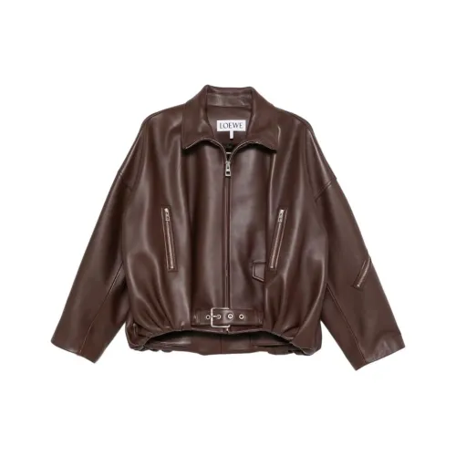 LOEWE Шоколад Женские Кожаные Куртки