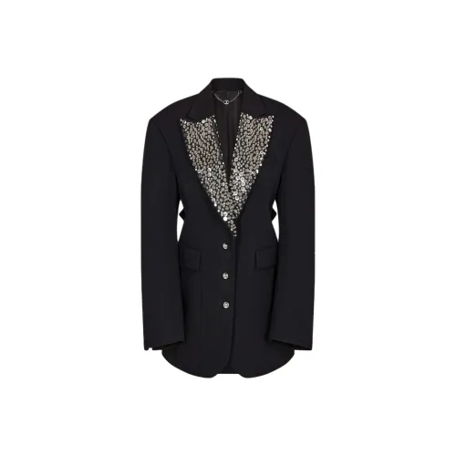 Paco Rabanne SS25 Бизнес-костюм Пальто Женское Черное