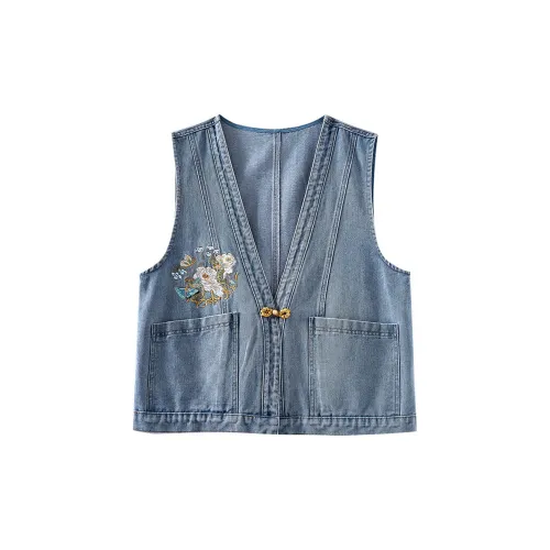 OUNIXUE Синий Женские Жилеты