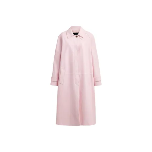 COACH Кожа Ветер Пальто Тренчкот Женские Розовый
