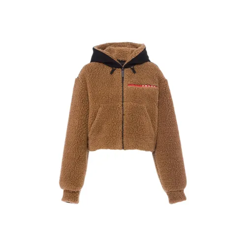 PRADA Бархат Feel Пальто Женские CAMEL