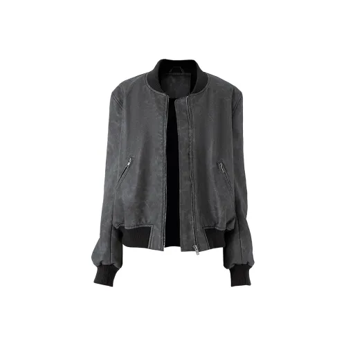 SOON FLOWER Длинный рукав кожа куртка куртка женский серый