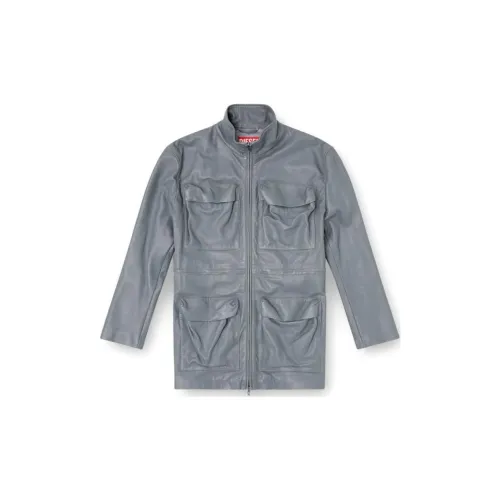 DIESEL Серые Женские Кожаные Куртки