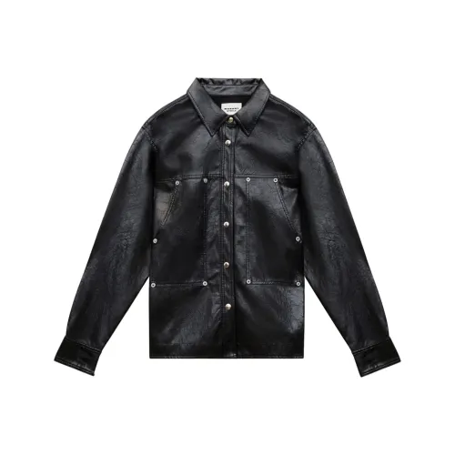 ISABEL MARANT ETOILE SS24 Кожа Куртка Женская Черная